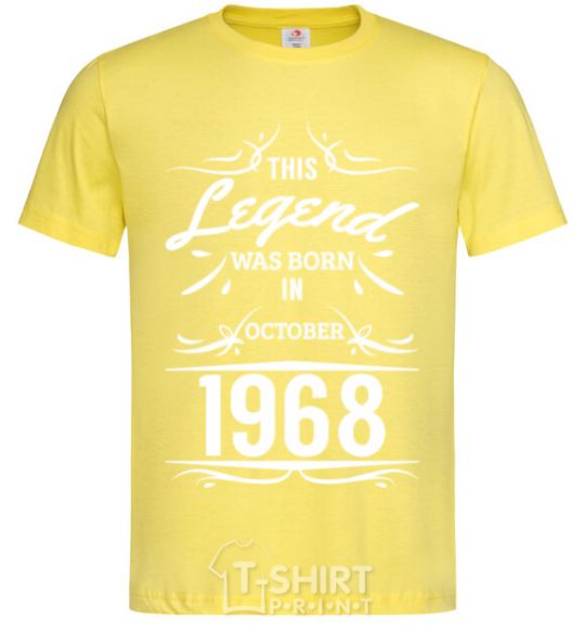 Мужская футболка This legend was born in october Лимонный фото