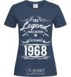 Women's T-shirt This legend was born in october navy-blue фото