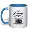 Mug with a colored handle This legend was born in november royal-blue фото