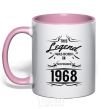 Mug with a colored handle This legend was born in november light-pink фото