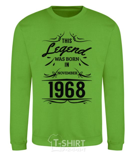 Sweatshirt This legend was born in november orchid-green фото
