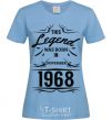 Women's T-shirt This legend was born in november sky-blue фото