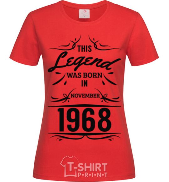 Women's T-shirt This legend was born in november red фото