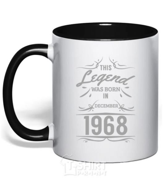 Mug with a colored handle This legend was born in december black фото