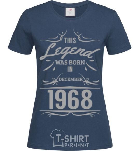 Women's T-shirt This legend was born in december navy-blue фото
