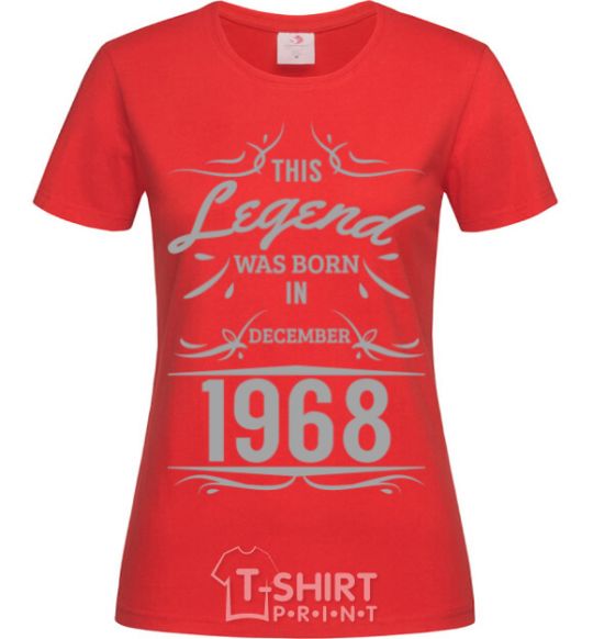 Women's T-shirt This legend was born in december red фото
