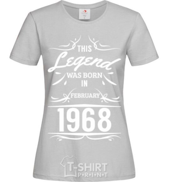 Women's T-shirt This legend was born in february grey фото