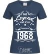Women's T-shirt This legend was born in february navy-blue фото
