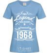 Women's T-shirt This legend was born in february sky-blue фото