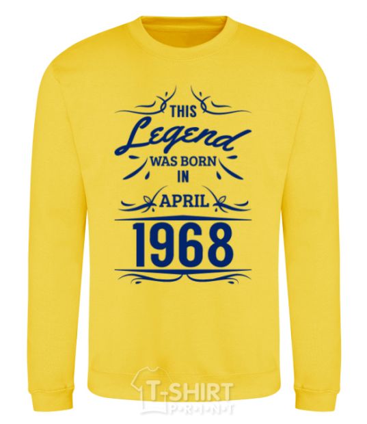 Sweatshirt This legend was born in april yellow фото
