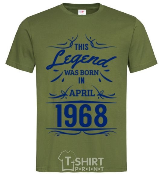 Men's T-Shirt This legend was born in april millennial-khaki фото