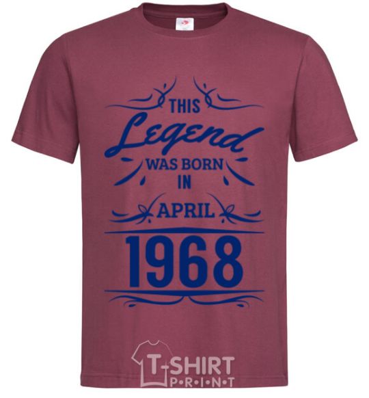 Men's T-Shirt This legend was born in april burgundy фото