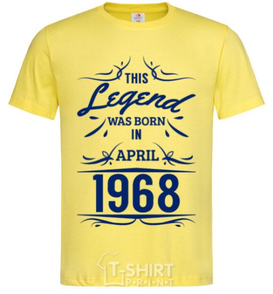 Мужская футболка This legend was born in april Лимонный фото
