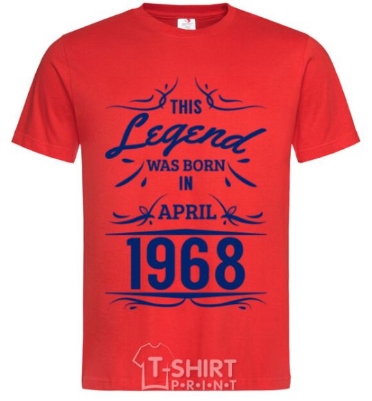 Men's T-Shirt This legend was born in april red фото