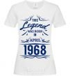 Women's T-shirt This legend was born in april White фото