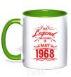 Mug with a colored handle This legend was born in may kelly-green фото