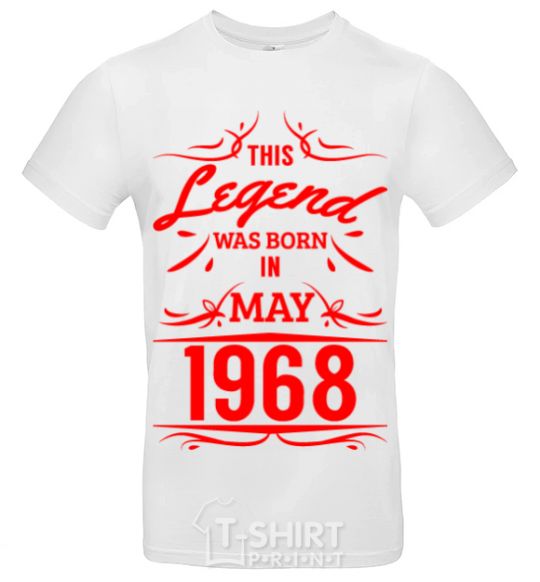 Men's T-Shirt This legend was born in may White фото