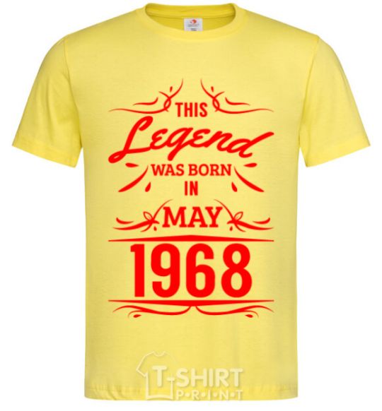 Men's T-Shirt This legend was born in may cornsilk фото