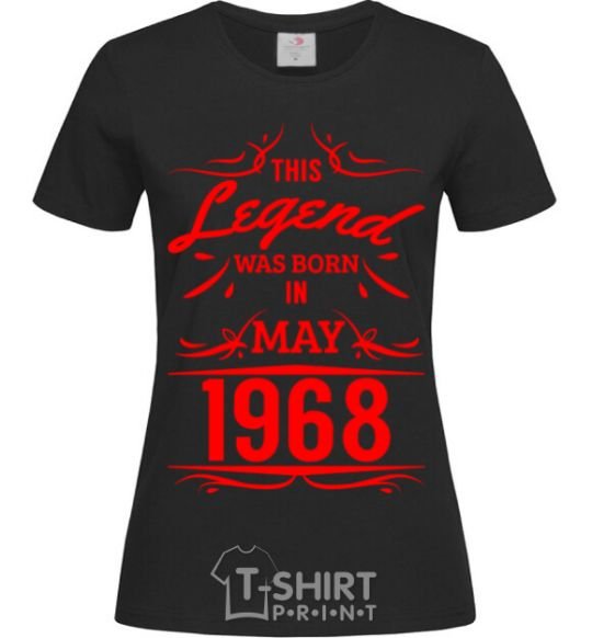 Женская футболка This legend was born in may Черный фото