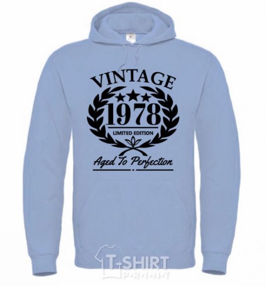 Men`s hoodie Vintage 1978 sky-blue фото