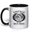 Mug with a colored handle Vintage 1978 black фото