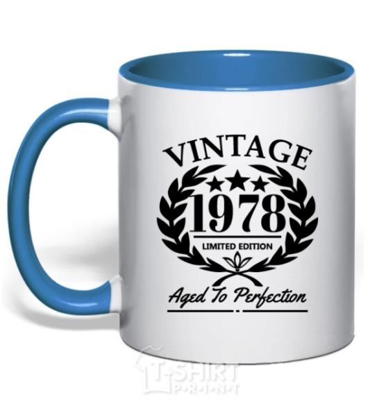 Mug with a colored handle Vintage 1978 royal-blue фото