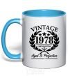 Mug with a colored handle Vintage 1978 sky-blue фото