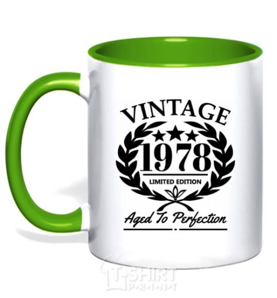 Mug with a colored handle Vintage 1978 kelly-green фото