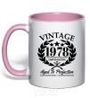 Mug with a colored handle Vintage 1978 light-pink фото