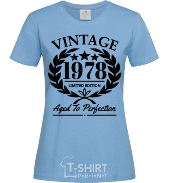 Women's T-shirt Vintage 1978 sky-blue фото