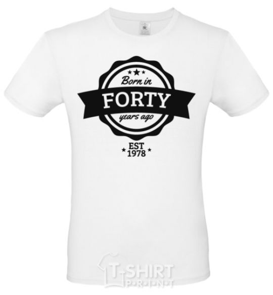 Men's T-Shirt Born in forty years ago White фото