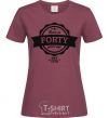 Women's T-shirt Born in forty years ago burgundy фото