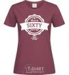 Women's T-shirt Born in sixty years ago burgundy фото