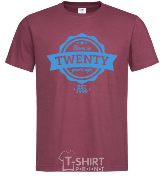 Men's T-Shirt Born in twenty years ago burgundy фото