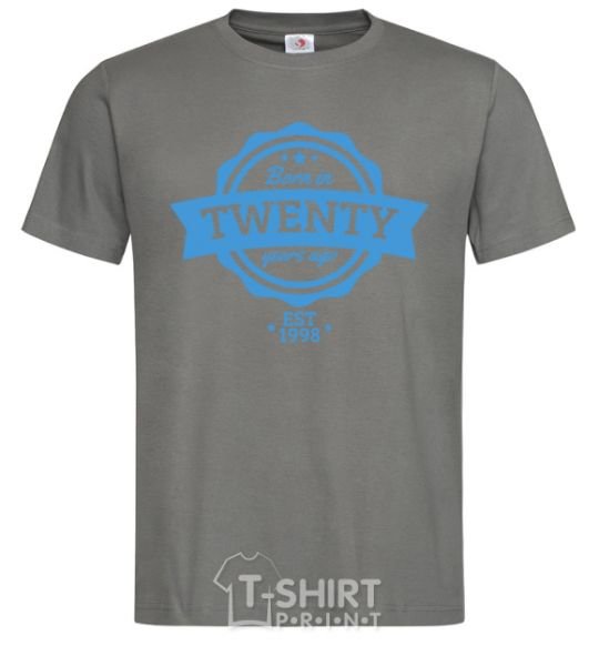 Men's T-Shirt Born in twenty years ago dark-grey фото