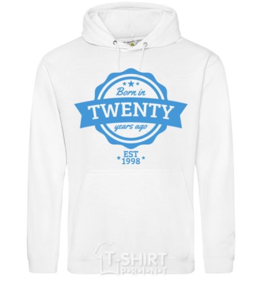 Men`s hoodie Born in twenty years ago White фото