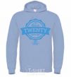 Men`s hoodie Born in twenty years ago sky-blue фото