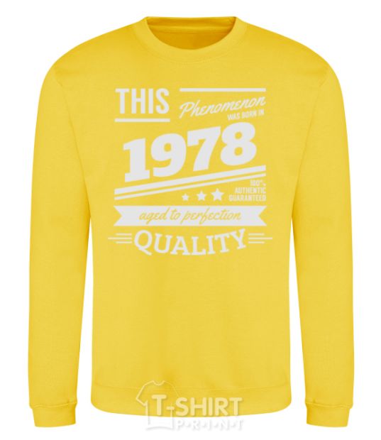 Sweatshirt This Phenomenon was born in 1978 yellow фото