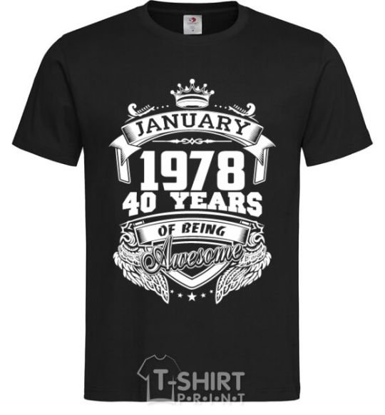 Men's T-Shirt January 1978 awesome black фото