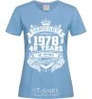 Women's T-shirt January 1978 awesome sky-blue фото