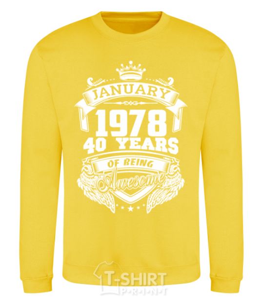 Sweatshirt January 1978 awesome yellow фото