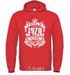Men`s hoodie July 1978 awesome bright-red фото