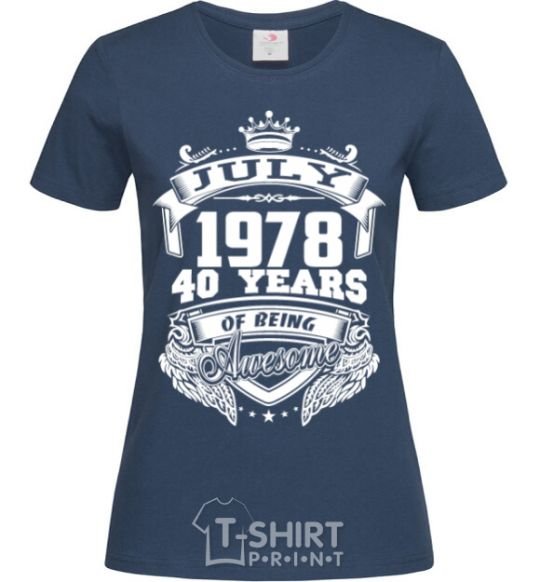 Women's T-shirt July 1978 awesome navy-blue фото