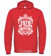 Men`s hoodie August 1978 awesome bright-red фото