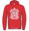 Men`s hoodie September 1978 awesome bright-red фото