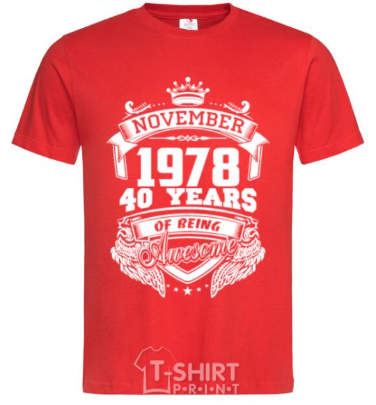 Men's T-Shirt November 1978 awesome red фото
