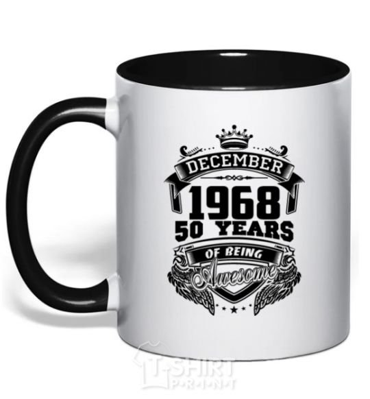 Mug with a colored handle December 1968 awesome black фото