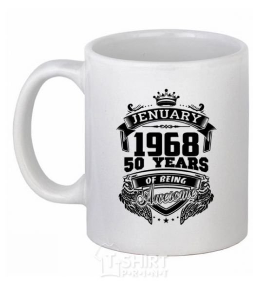 Ceramic mug Jenuary 1968 awesome White фото