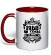 Mug with a colored handle Jenuary 1968 awesome red фото