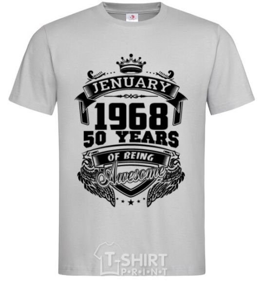 Men's T-Shirt Jenuary 1968 awesome grey фото